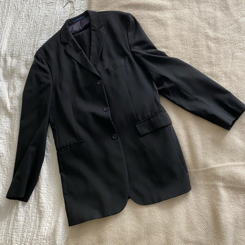 Material London Black Wool Suit